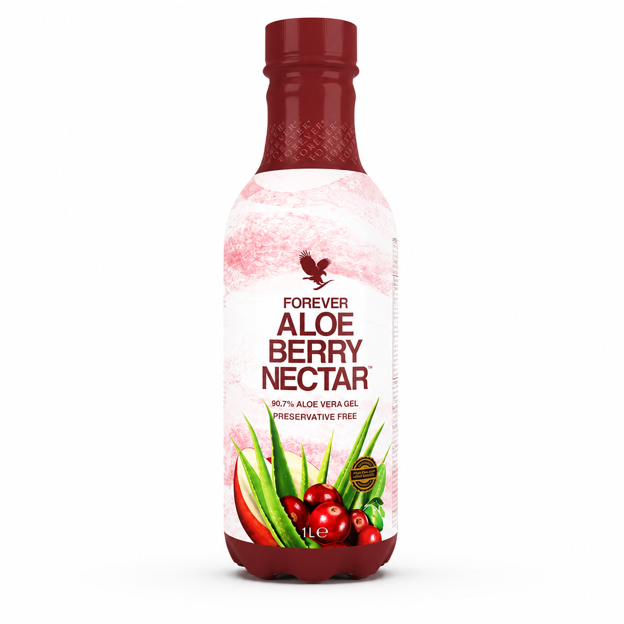 Forever Aloe Berry Nectar, boisson à l'aloe vera et aux canneberges sur fond blanc